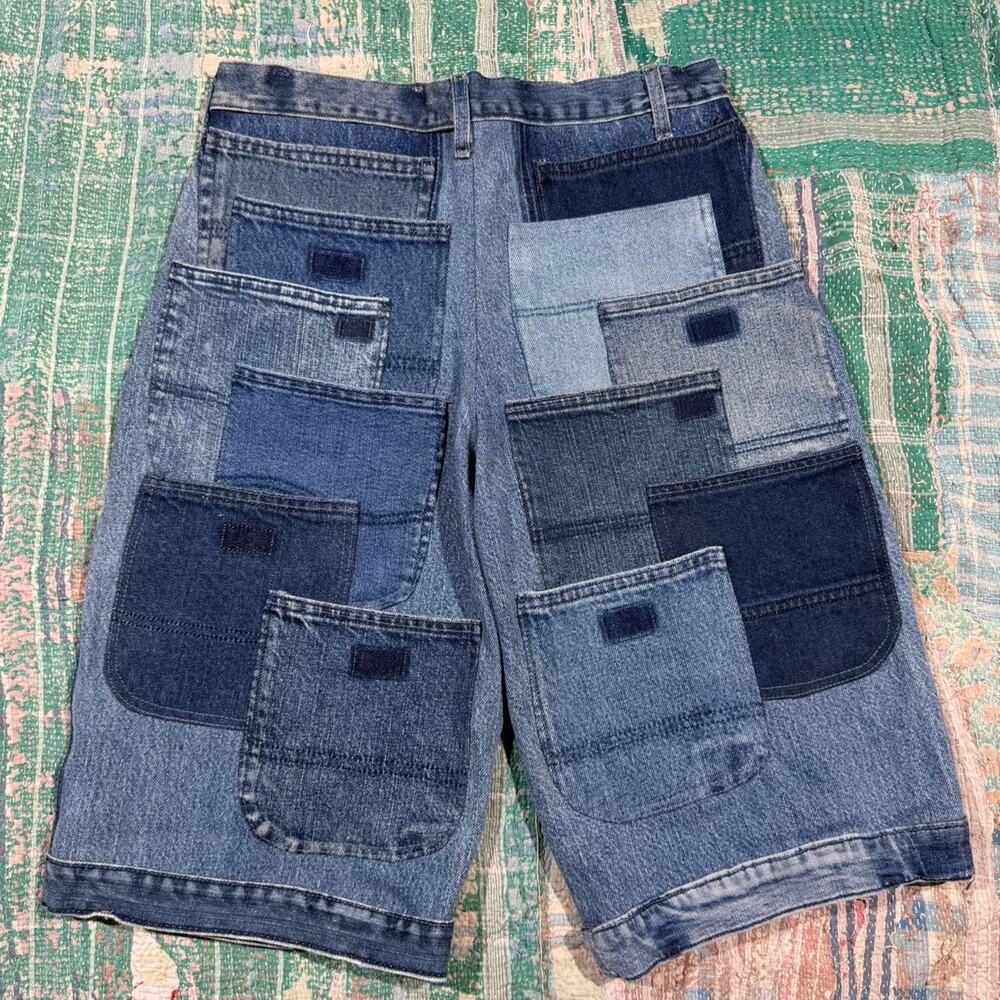 Custom patchwork baggy jorts size 32 - Picture 2 of 7